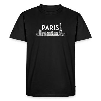 Silhouette Paris Ville Lumière - T-shirt Premium bio Homme - noir - Devant - Nico (187cm)