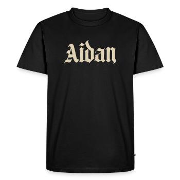 Aidan Gothic Name Design - T-shirt Premium bio Homme - noir - Devant - Nico (187cm)