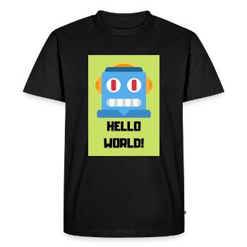 HELLO WORLD - T-shirt Premium bio Homme - noir - Devant - Nico (187cm)