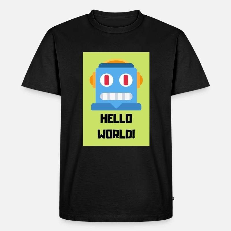 HELLO WORLD - Männer Premium Bio T-Shirt - Schwarz
