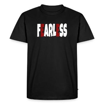 Fearless - simple text - Men's Premium Organic T-Shirt - black - Front - Nico (187cm)