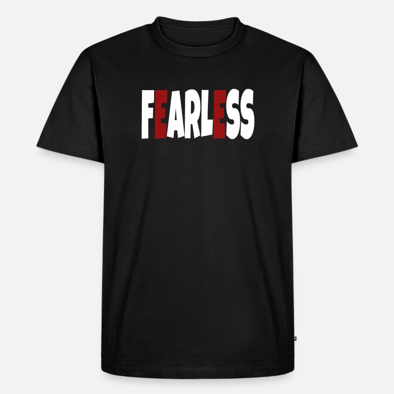 Furchtlos - einfacher Text - Männer Premium Bio T-Shirt - Schwarz