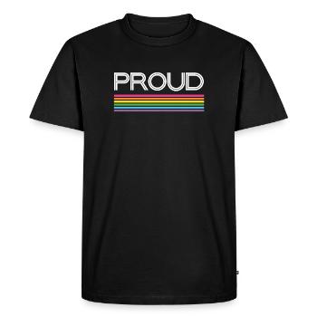 Pride Month LGBT - Proud! - Men's Premium Organic T-Shirt - black - Front - Nico (187cm)