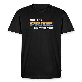 Mois de la fierté LGBT - Que la fierté soit avec vous - T-shirt Premium bio Homme - noir - Devant - Nico (187cm)