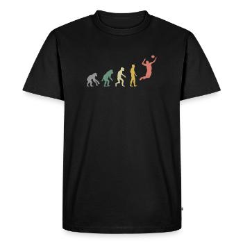 Retro volley-ball Evolution Beach Volley Vintage - T-shirt Premium bio Homme - noir - Devant - Nico (187cm)