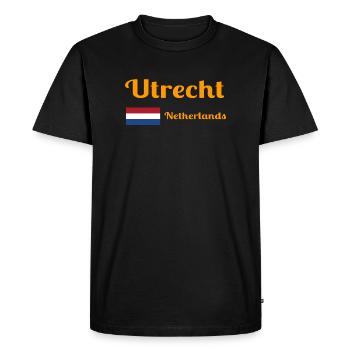 Utrecht, Pays-Bas - Imprimés élégants - T-shirt Premium bio Homme - noir - Devant - Nico (187cm)
