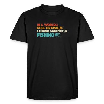 Neodymium Magnet Fishing Magnetic Fisher - Men's Premium Organic T-Shirt - black - Front - Nico (187cm)