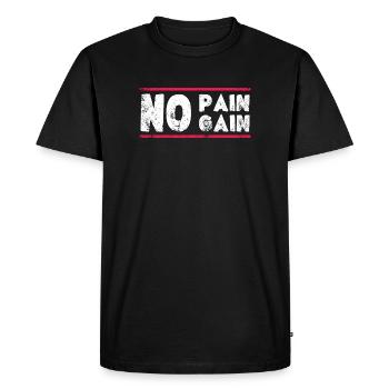 Pas de douleur, pas de gain – Conception de motivation pour le fitness - T-shirt Premium bio Homme - noir - Devant - Nico (187cm)