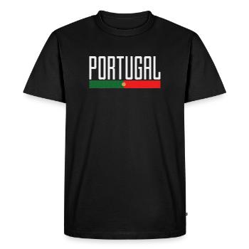 Portugal Flag Typography - Men's Premium Organic T-Shirt - black - Front - Nico (187cm)