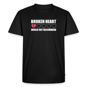 Broken Heart ne recommanderait pas Anti Valentine - T-shirt Premium bio Homme - noir - Devant - Nico (187cm)