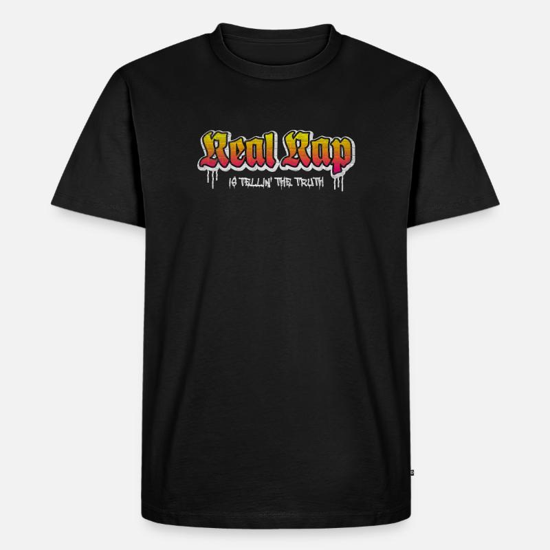 Real Rap - Männer Premium Bio T-Shirt - Schwarz