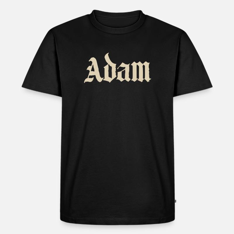 Adam Gothic Script Tee - Men's Premium Organic T-Shirt - black