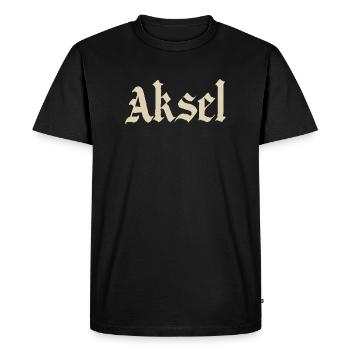 Police d’Aksel Fraktur - T-shirt Premium bio Homme - noir - Devant - Nico (187cm)