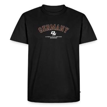 Logo de l’arc en denim allemand - T-shirt Premium bio Homme - noir - Devant - Nico (187cm)