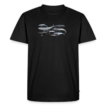 Baleines - Baleines - Baleines - mysticètes - T-shirt Premium bio Homme - noir - Devant - Nico (187cm)