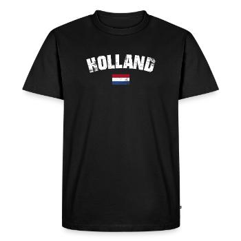 Holland Distressed Typography - Men's Premium Organic T-Shirt - black - Front - Nico (187cm)