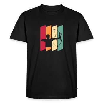 Rétro Tir à l’arc Vintage Tir à l’arc - T-shirt Premium bio Homme - noir - Devant - Nico (187cm)