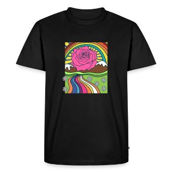 Rose Roses Rose Garden Jardinier - T-shirt Premium bio Homme - noir - Devant - Nico (187cm)