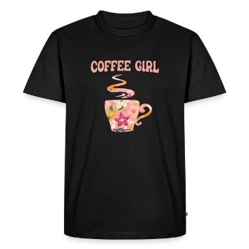 Café Buveur de café Amateurs de café - T-shirt Premium bio Homme - noir - Devant - Nico (187cm)