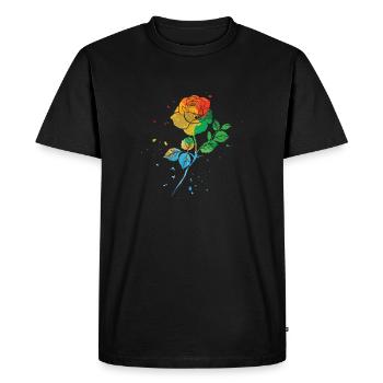 Rose Roses Rose Garden Jardinier - T-shirt Premium bio Homme - noir - Devant - Nico (187cm)