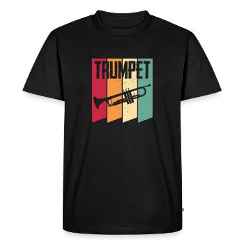 Trompette Rétro Trompette Vintage Trompette - T-shirt Premium bio Homme - noir - Devant - Nico (187cm)