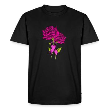 Cancer du sein - T-shirt Premium bio Homme - noir - Devant - Nico (187cm)