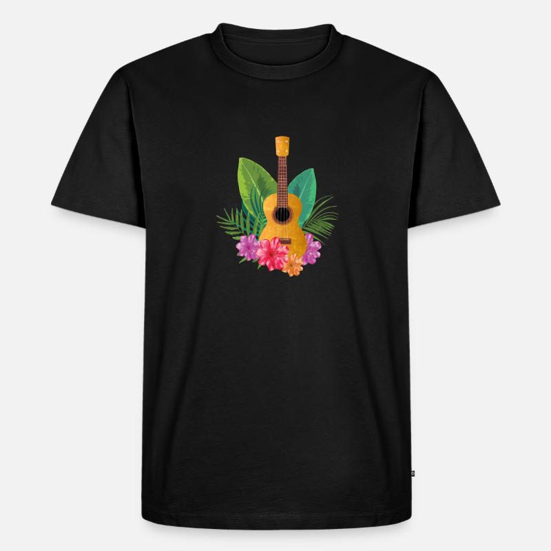 Ukulele - Männer Premium Bio T-Shirt - Schwarz