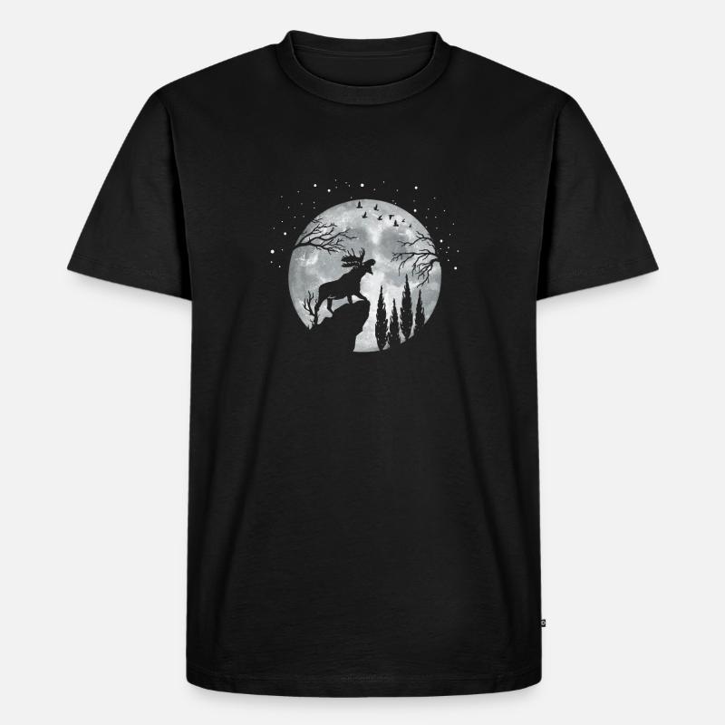 Elch - Männer Premium Bio T-Shirt - Schwarz