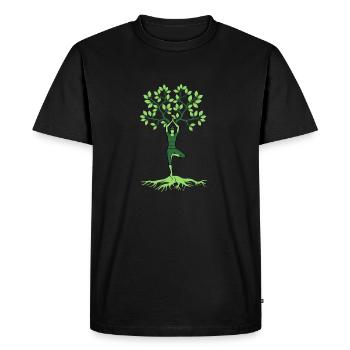 Yoga Yogi - T-shirt Premium bio Homme - noir - Devant - Nico (187cm)