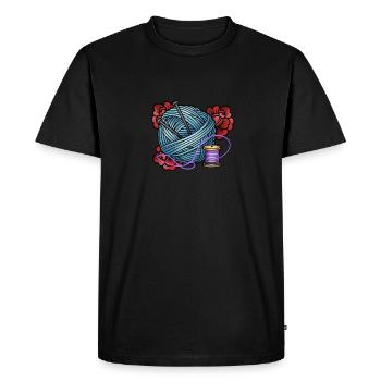 Tricoter - T-shirt Premium bio Homme - noir - Devant - Nico (187cm)