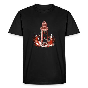 Lighthouse - Men's Premium Organic T-Shirt - black - Front - Nico (187cm)