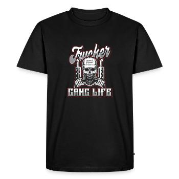 Chauffeur de camion Chauffeur de camion Chauffeur de camion Camionneur - T-shirt Premium bio Homme - noir - Devant - Nico (187cm)