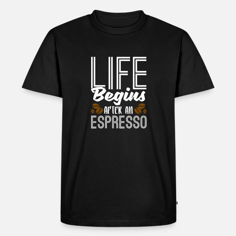 Espresso Kaffee - Männer Premium Bio T-Shirt - Schwarz