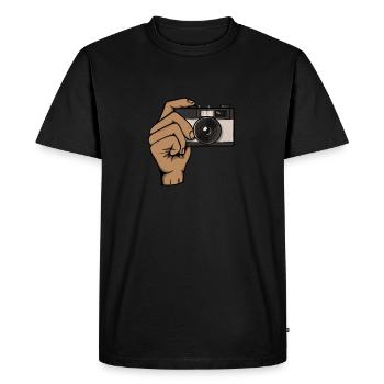 Photographe Photographie Appareil Photo - T-shirt Premium bio Homme - noir - Devant - Nico (187cm)