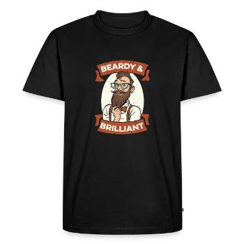 Barbe complète Barbe BarbeEd Hipster Homme - T-shirt Premium bio Homme - noir - Devant - Nico (187cm)