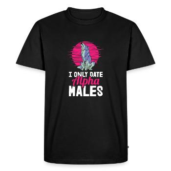 Wolf - Men's Premium Organic T-Shirt - black - Front - Nico (187cm)