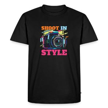 Photographe Photographie Appareil Photo - T-shirt Premium bio Homme - noir - Devant - Nico (187cm)