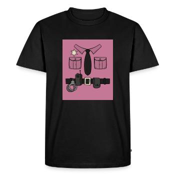 Officier de police Commissaire de police - T-shirt Premium bio Homme - noir - Devant - Nico (187cm)