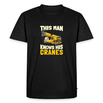 Construction de grue Grue Grutier Grutier Grutier Opérateur - T-shirt Premium bio Homme - noir - Devant - Nico (187cm)
