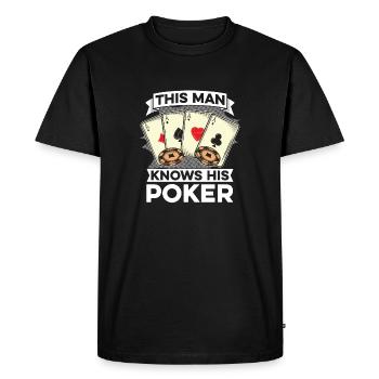 Joueur de poker Texas Holdem - T-shirt Premium bio Homme - noir - Devant - Nico (187cm)