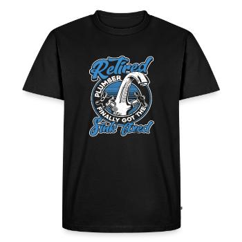 Plombier Ingénieur sanitaire Chauffagiste Mécanicien d’usine - T-shirt Premium bio Homme - noir - Devant - Nico (187cm)