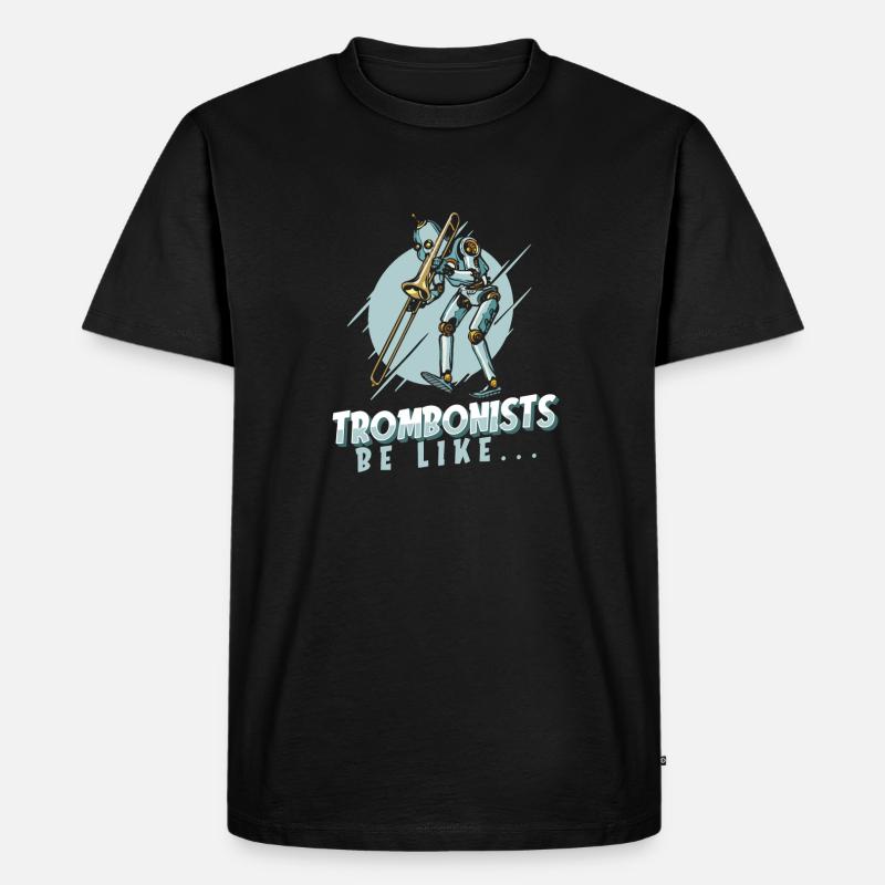 Posaune - Männer Premium Bio T-Shirt - Schwarz