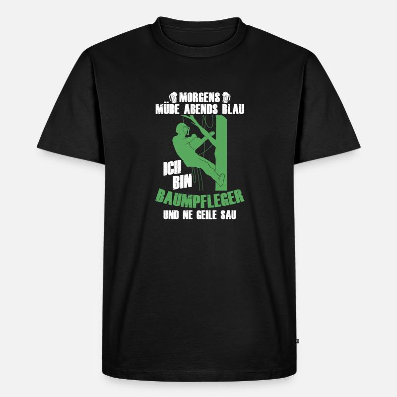 Baumklettern Baumpfleger Arborist Baumkletterer - Männer Premium Bio T-Shirt - Schwarz