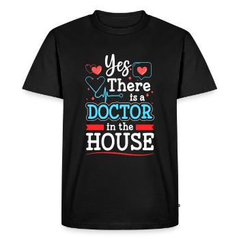 Douleur de l’étudiant docteur - T-shirt Premium bio Homme - noir - Devant - Nico (187cm)