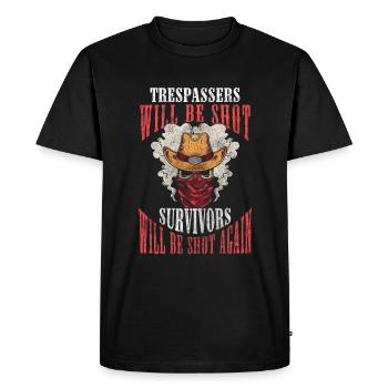 Cowboy Wild West Saddle - T-shirt Premium bio Homme - noir - Devant - Nico (187cm)