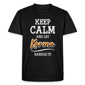 Karma attitude - Men's Premium Organic T-Shirt - black - Front - Nico (187cm)