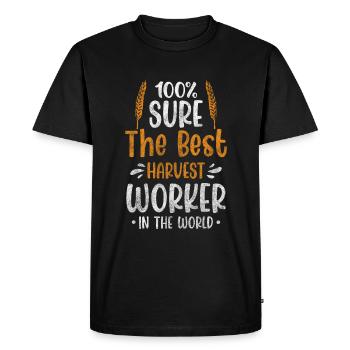 Agriculteur Champ - T-shirt Premium bio Homme - noir - Devant - Nico (187cm)