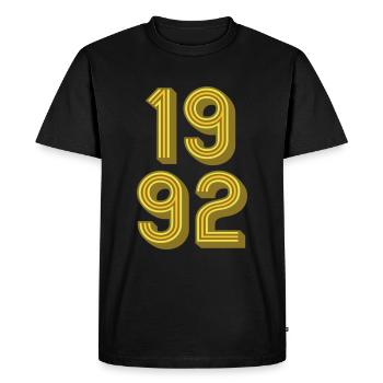 1992 Année de naissance | Couleurs changeantes - T-shirt Premium bio Homme - noir - Devant - Nico (187cm)