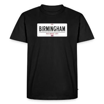 Panneau de nom de lieu de Birmingham - T-shirt Premium bio Homme - noir - Devant - Nico (187cm)