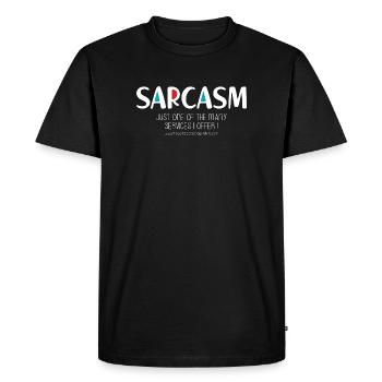 Sarcasme (sombre) - T-shirt Premium bio Homme - noir - Devant - Nico (187cm)